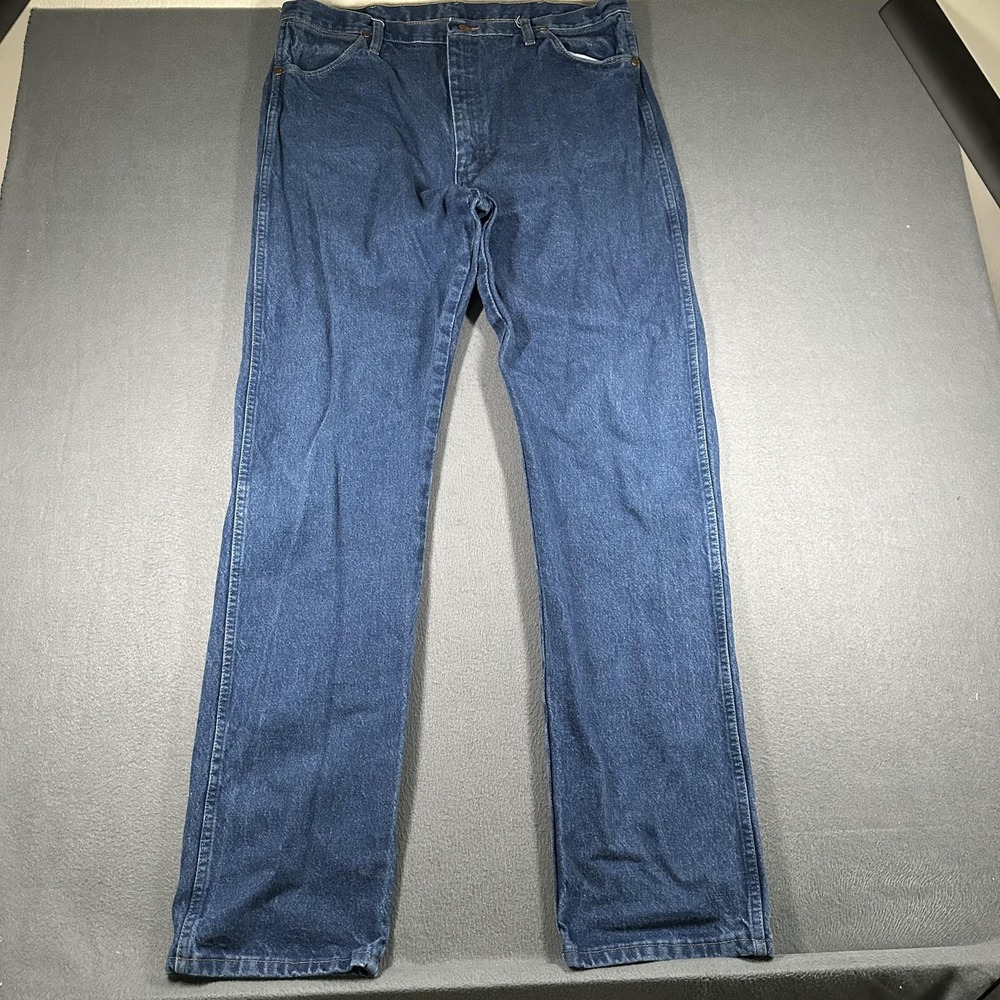 Wrangler Cowboy Cut 13MWZPW Jeans Mens 38x36‎ Blue Straight Denim Med Wash